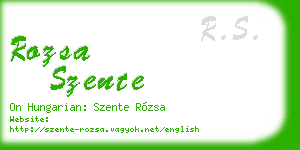 rozsa szente business card